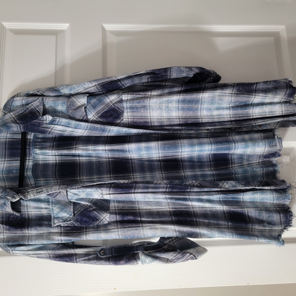 💚 Womens Blue Plaid Shirt